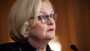 Claire Mccaskill Delivering A Speech Wallpaper