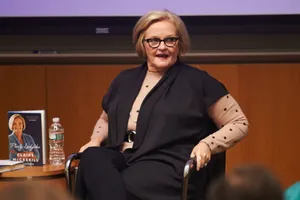 Claire Mccaskill Speaking During Her Book Tour Wallpaper