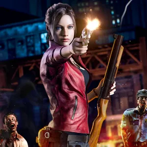 Claire Redfield Armed And Ready Wallpaper