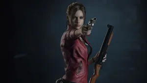 Claire Redfield Ready To Fight The Undead In Resident Evil 2 Remake Wallpaper