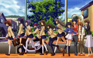 Clannad Characters School Scene Wallpaper