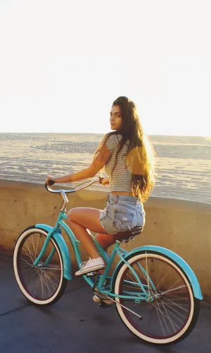 Classic Beach Cruiser At Sunset Wallpaper