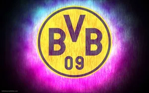 Classic Borussia Dortmund Pink Glow Logo Wallpaper