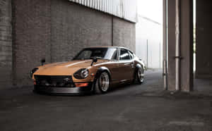 Classic Datsun 1200 In Vibrant Blue Wallpaper