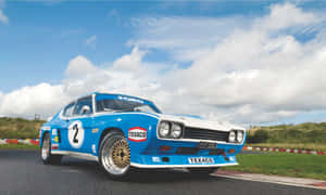 Classic Ford Escort On Display Wallpaper