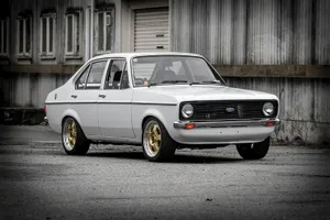 Classic Ford Escort On The Road Wallpaper