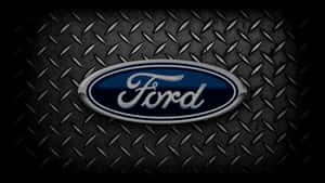 Classic Ford Logo On A Blue Background Wallpaper