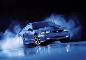 Classic Ford Mustang Mach 1 In Striking Blue Wallpaper