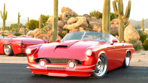 Classic Ford Thunderbird On An Open Road Wallpaper