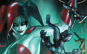 Classic Harley Quinn Comic Artwork Wallpaper