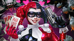 Classic Harley Quinn In Full Swing Wallpaper