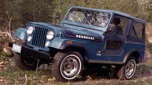 Classic Jeep Cj Conquering The Rocky Terrain Wallpaper