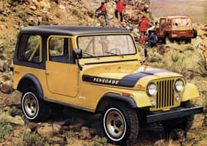 Classic Jeep Cj Off-roading Adventure Wallpaper