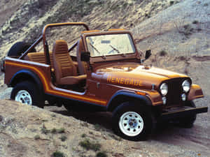 Classic Jeep Cj Showcased Outdoors Wallpaper