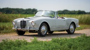 Classic Lancia Aurelia Convertible Countryside Wallpaper