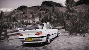 Classic Model Of The Peugeot 406 In Warm Sunset Light. Wallpaper