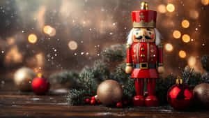 Classic Nutcracker Christmas Decoration Wallpaper
