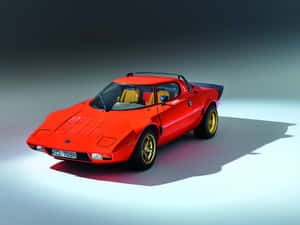 Classic Red Lancia Stratos Side View Wallpaper