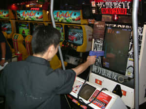 Classic Retro Arcade Gaming Experience Wallpaper