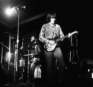 Classic Rock Band Performance Blackand White Wallpaper