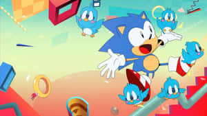 Classic Sonic In A High-speed Adventure Wallpaper