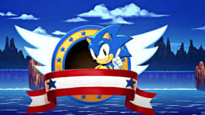Classic Sonic In Action Wallpaper