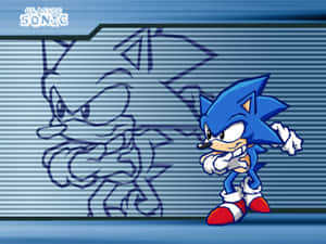 Classic Sonic Poseand Shadow Artwork Wallpaper