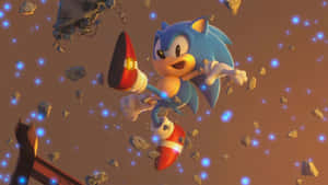 Classic Sonic Running At High Speed Wallpaper