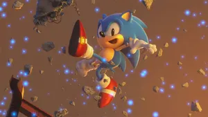 Classic Sonic Running At High Speed Wallpaper