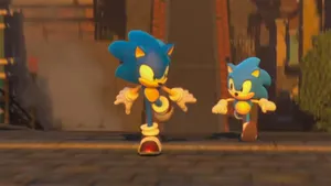 Classic Sonic The Hedgehog In Action Wallpaper