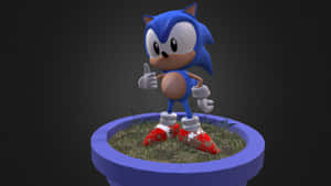 Classic Sonic The Hedgehog In Action Wallpaper