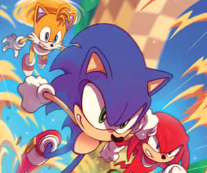 Classic Sonic The Hedgehog In Action Wallpaper