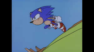 Classic Sonic The Hedgehog In Action Wallpaper