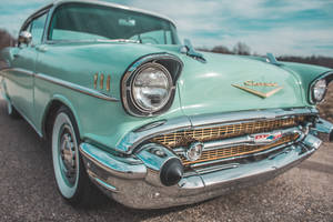 Classic Teal Chevrolet Car Wallpaper