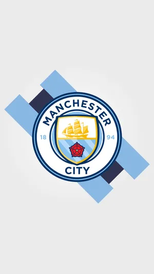 Classic White Manchester City Logo Phone Wallpaper