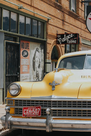 Classic Yellow Vintage Car Wallpaper