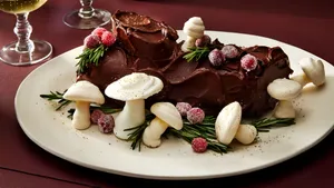 Classic Yule Log Cake Wallpaper