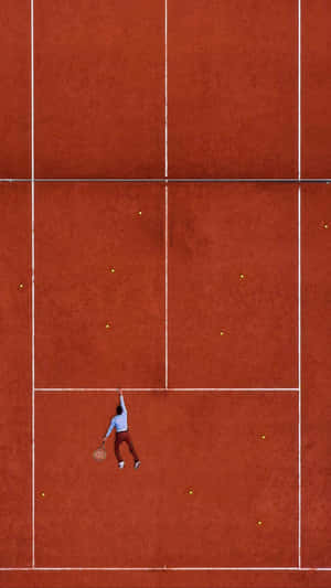 Clay Court Tennis Player Aerial View.jpg Wallpaper