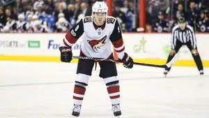 Clayton Keller Arizona Coyotes Waiting Hockey Stick Wallpaper