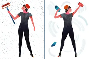 Cleaning_ Illustration_ Dual_ Scene Wallpaper