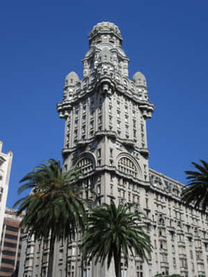 Clear Blue Sky Above Palacio Salvo Wallpaper