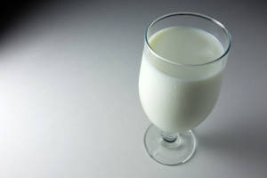 Clear Glass Of Cold Milk Macro Shot Wallpaper