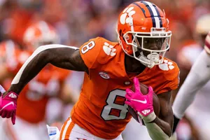 Clemson Football Player Action Shot Wallpaper