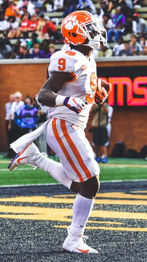 Clemson Football Player Action Shot Wallpaper