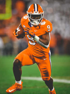 Clemson Football Player Action Shot Wallpaper