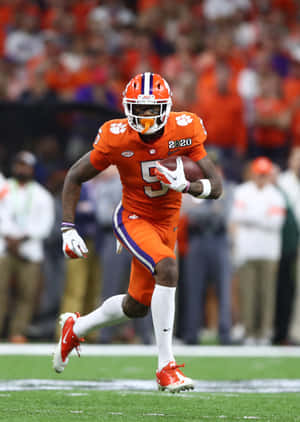 Clemson Player Running With Football2020 Wallpaper