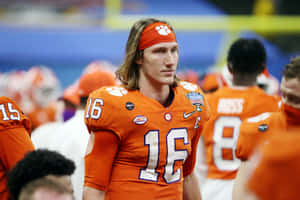 Clemson Quarterback Trevor Lawrence Field Presence Wallpaper