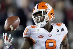 Clemson_ Receiver_ Catching_ Football Wallpaper