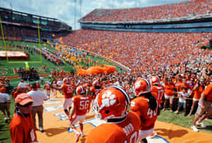 Clemson Tigers Football Crowd At Memorial Stadium Wallpaper