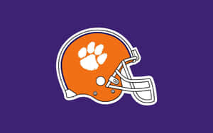 Clemson Tigers Football Helmet Paw Print Logo Wallpaper